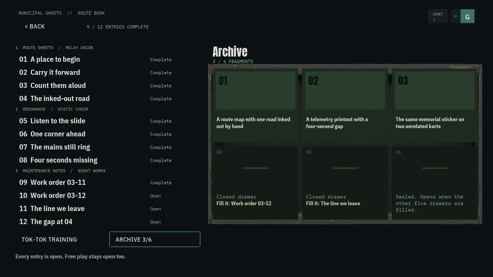 The Route Book archive with three opened drawers
